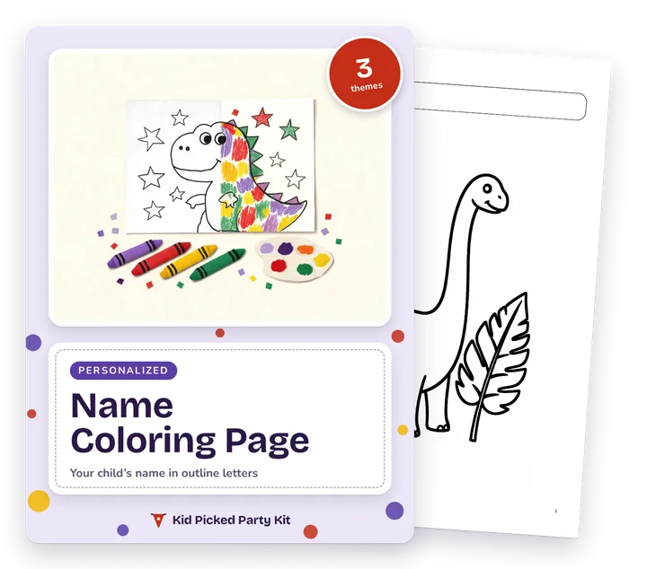 Personalized Name Coloring Page cover with a real page behind it