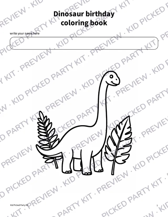 Personalized Birthday Coloring Book: Dinosaur birthday coloring book cover